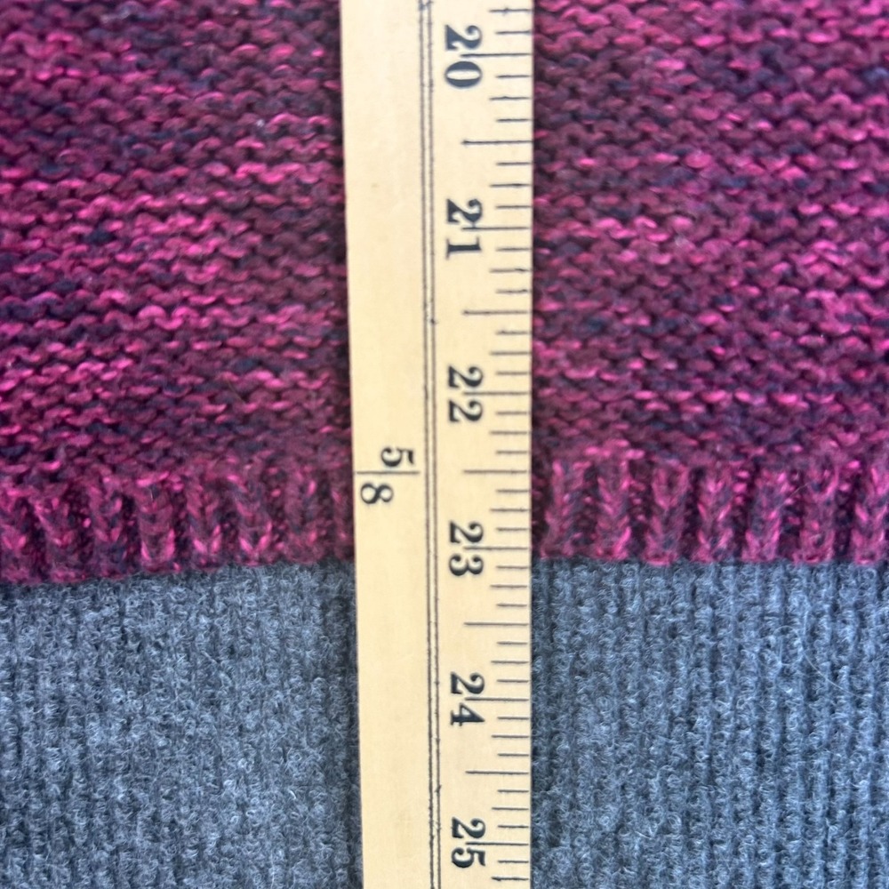 Hollister Women's Cable Knit Sweater LS V-Neck Pink Large Stripe Logo Preppy - Picture 10 of 11
